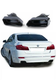 BMW 5 Serie F10 F11 zwarte RVS sierstukken 550i 550d look