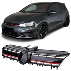 VW Golf 7 grille hoogglans zwart rood | Volkswagen Golf VII