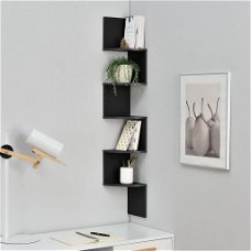 Hoekkast, boekenkast, boekenplank zwart | 123x 19,5x 19,5 cm
