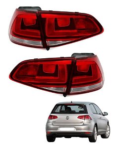 Achterlichten donkerrood voor VW Golf 7. Links- rechts Nieuw