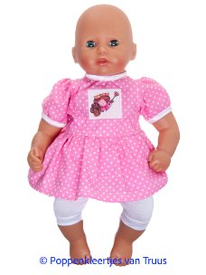 Annabel 36 cm Setje Prinses/roze/witte stipjes