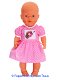 Mon Bébé 40 cm Setje Prinses/roze/witte stipjes - 0 - Thumbnail