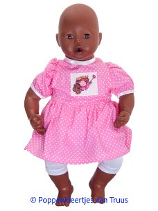 Annabel 46 cm Setje Prinses/roze/witte stipjes