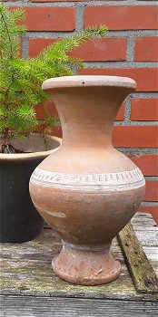 Terracotta vaas kruik vaaskruik kruikvaas met leefsporen voor binnen of buiten - 7