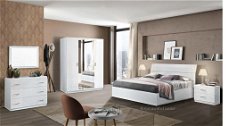 Slaapkamer- set Monza hoogglans wit marmer-SALE