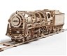 Houten bouwpakket Ugears trein stoom locomotief 31 cm - 0 - Thumbnail