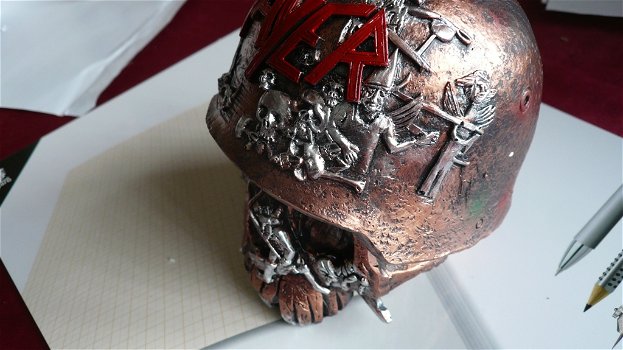 Slayer schedel met duitse helm / voorraadpot - 3