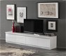 TV TAFELS Forever hoogglans wit zwart marmer 220cm-SALE--- - 2 - Thumbnail