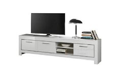 Tv Tafels hoogglans zwaert wit marmer lengte 207cm SALE---