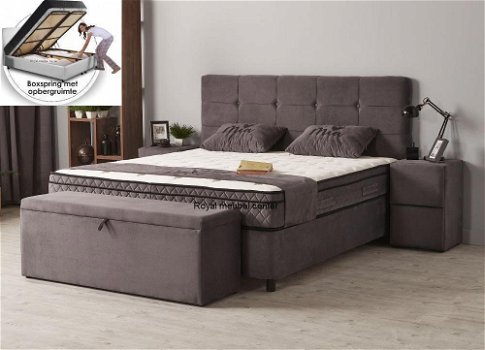 Boxspring Miami opbergbed complete set-Aanbieding- - 0