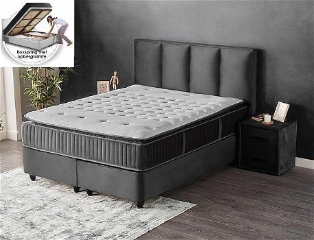 Boxspring Piano opbergbed complete set-Aanbieding- - 0