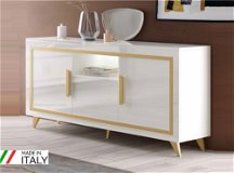 Dressoir Gold hoogglans wit gratis led lamp-Aanbieding!