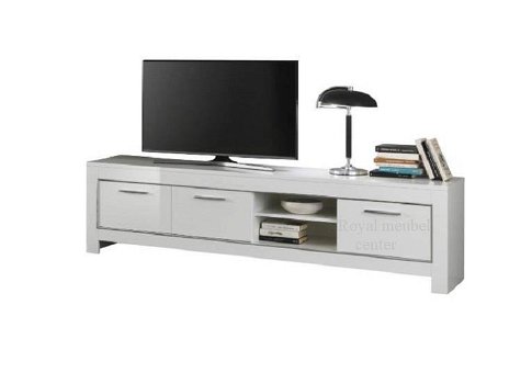 Tv meubels 207 cm-Mona hoogglans wit - zwart-SALE--- - 1