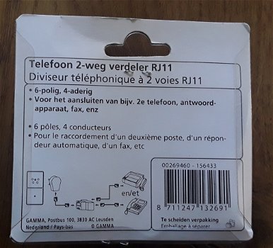 Telefoon 2-weg verdeler rj11 (nieuw in de verpakking) - 1