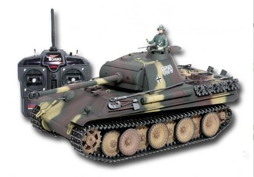 Panther type G 2.4GHZ RC tank BB airbrush groen nieuw! - 0