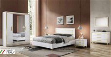 Italiaanse slaapkamer set Gold Hoogglans wit-AANBIEDING-