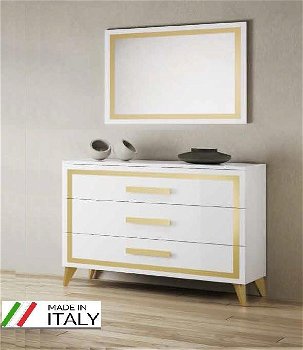 Italiaanse slaapkamer set Gold Hoogglans wit-AANBIEDING- - 3