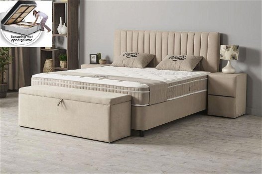 Boxspring Cindia met opbergruimte complete set-Aanbieding - 0