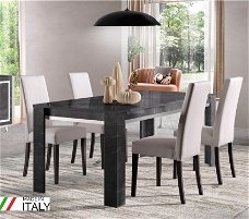 Eettafel Silver hoogglans Antraciet-Aanbieding-