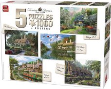 King Legpuzzel Cottage Collection 5 Puzzels 1000 Stukjes