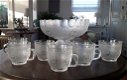 Vintage punch bowl / punchbowl masserini primavera op voet met glazen en haakjes - 0 - Thumbnail
