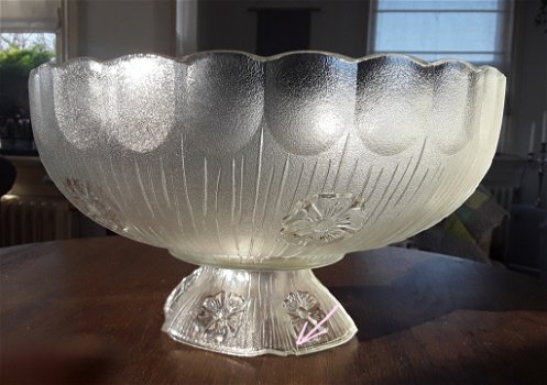 Vintage punch bowl / punchbowl masserini primavera op voet met glazen en haakjes - 7