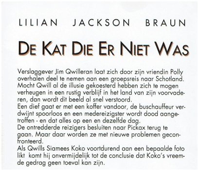 Lilian Jackson Braun = De kat die er niet was - 1