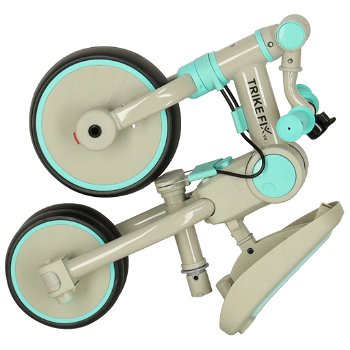 Driewieler Trike Fix V4 | Met luifel | inklapbaar | Kleur turquoise/grijs - 4