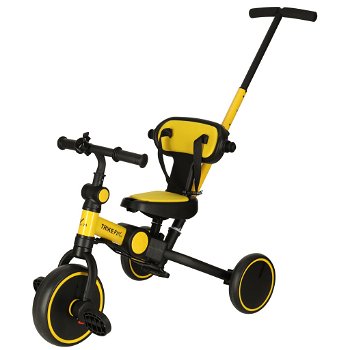 Driewieler Trike Fix V4 | Met luifel | inklapbaar | Kleur Geel/Zwart - 3