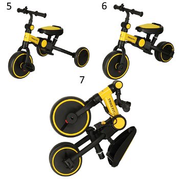 Driewieler Trike Fix V4 | Met luifel | inklapbaar | Kleur Geel/Zwart - 7