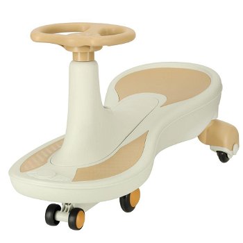 Swing Car | Wiebelwagen | loopfiets | met licht en muziek | Beige/Wit - 0