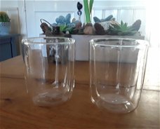 2 dubbelwandige glazen (nieuw in de doos)