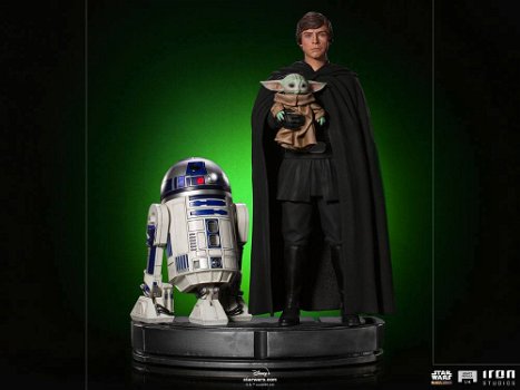 Iron Studios Legacy statue Star Wars The Mandalorian Luke Skywalker R2-D2 & Grogu - 0