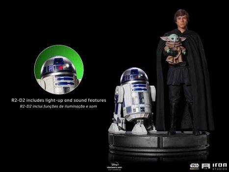 Iron Studios Legacy statue Star Wars The Mandalorian Luke Skywalker R2-D2 & Grogu - 4