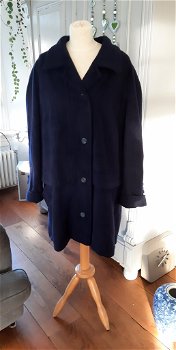 Winterjas van wol en mohair - donkerblauw maat 48 - 0