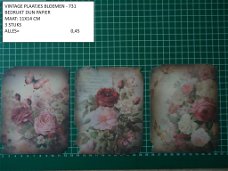 vintage plaatjes bloemen set 731- laatste set