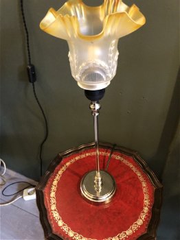 Prachtig hoog tafellampje met Antiek schulp Kapje. - 2