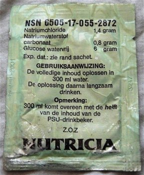 Zakje Natriumzout, Nutricia, in verpakking, Koninklijke Landmacht, 2001.(Nr.1) - 0