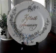 Schitterend bord fiftieth anniversary (verjaardag/huwelijk)