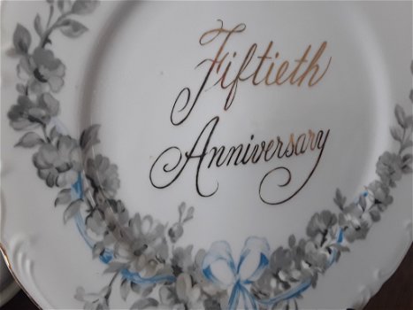 Schitterend bord fiftieth anniversary (verjaardag/huwelijk) - 3