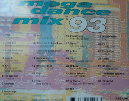 Te koop de originele CD Mega Dance Mix 1993 van Arcade. - 1