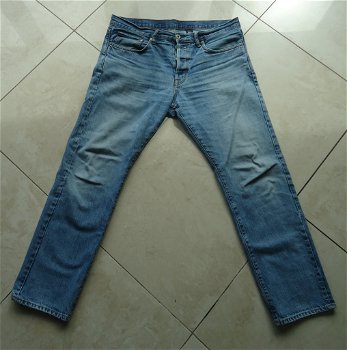 Te koop gedragen blauwe spijkerbroek van H&M (maat: 36). - 0