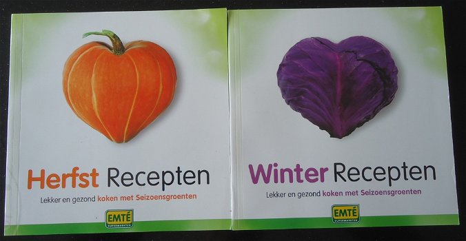 Te koop twee kookboeken met herfst- en winterrecepten. - 0