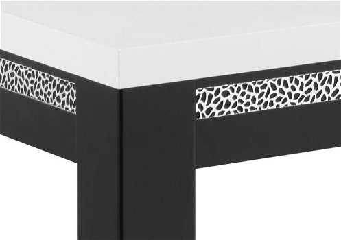 Eettafel Chrome Hoogglans MDF zwart wit-Blok poten-sale - 3