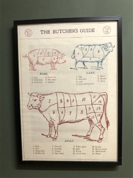Oude ingelijste Reclame Poster ''The Butchers Guide'' - 0