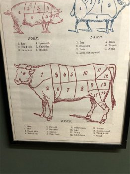 Oude ingelijste Reclame Poster ''The Butchers Guide'' - 4