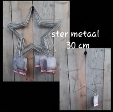 Ster van metaal / metalen ster - 30 cm