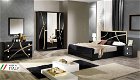 Italiaanse Slaapkamer Milaan hoogglans zwart-silver-gold - 0 - Thumbnail