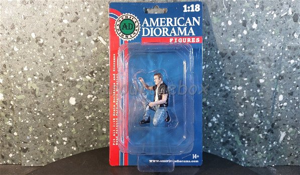 Diorama figuur Biker - motorman AD480 1:18 American Diorama - 3