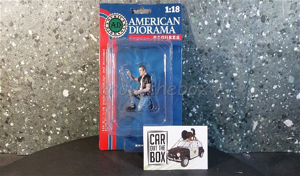 Diorama figuur Biker - motorman AD480 1:18 American Diorama - 4